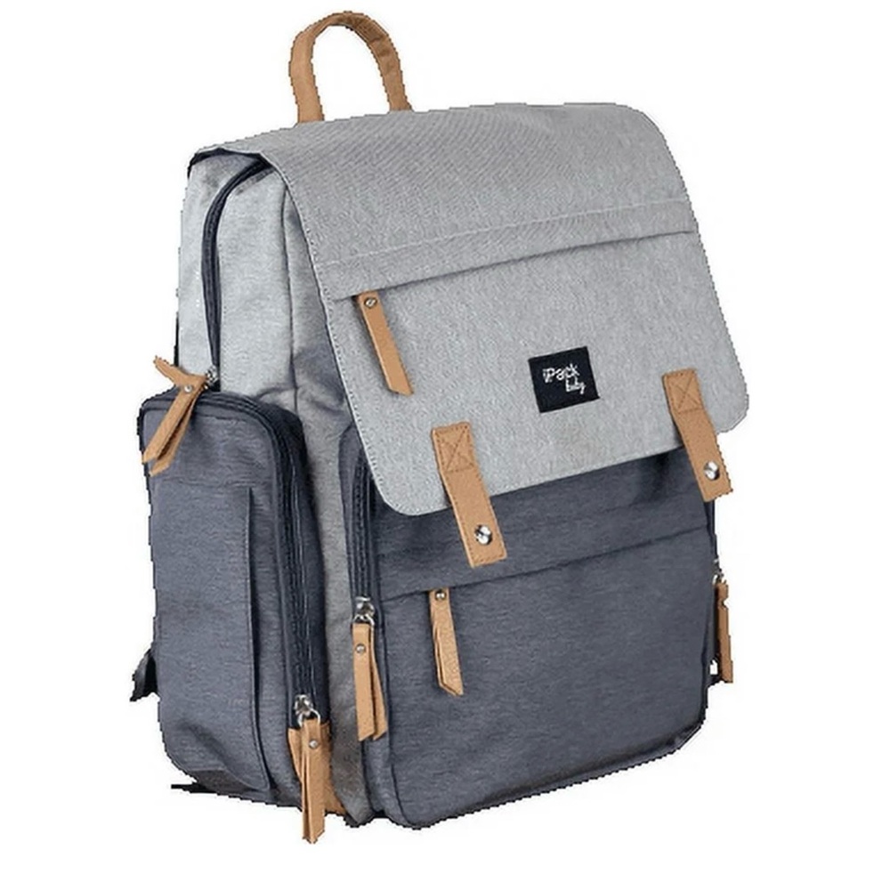 IPack Baby Unisex Carry All Backpack, Gray, 13x11.4x6.3